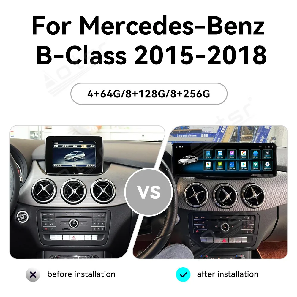 14,9-дюймовый Andoid 13 для Mercedes-Benz B W246-2012018 Мультимедийный плеер Carplay GPS Navi Стерео Авто Радио DSP Экран головной убор