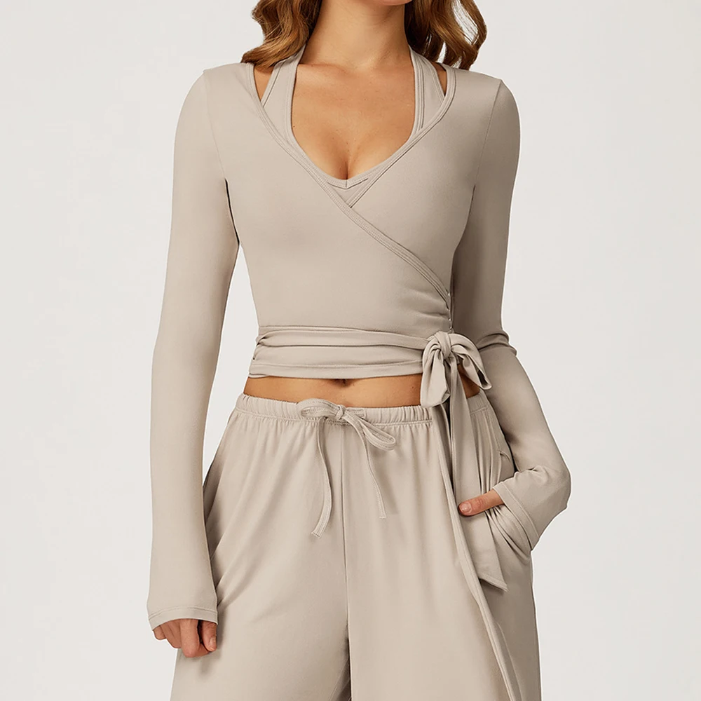 

Женские футболки для йоги, однотонный спортивный топ, куртка для йоги с длинными рукавами, женские спортивные костюмы, рубашки для бега, быстросохнущее пальто для фитнеса и спортзала