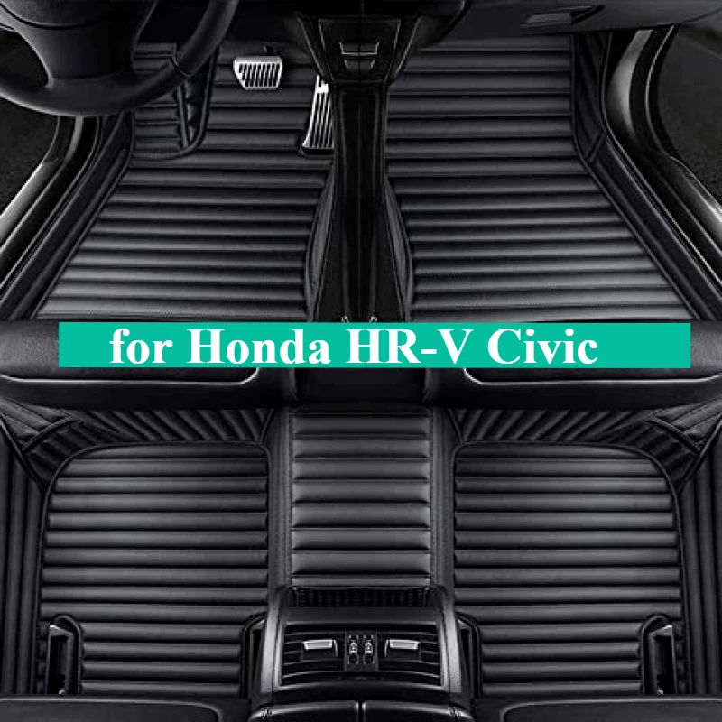 Custom Car Floor Mats for Honda HR-V Civic 2007-2023 2024 All Weather Interior Accessories Liners Truck Model Carpet Rugs Foot