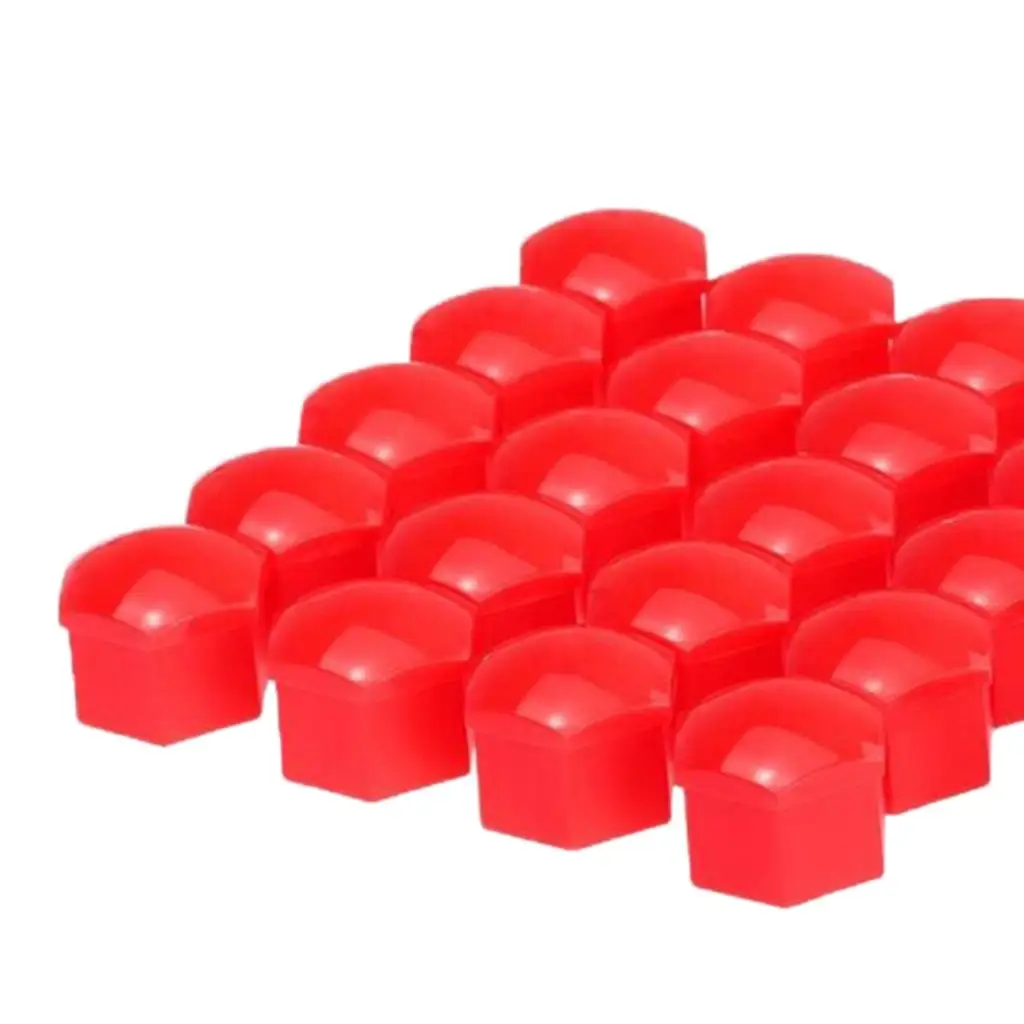 20Pcs Wheel Nut Cover Bolt Center Caps Hexagonal Protectors Black Clip