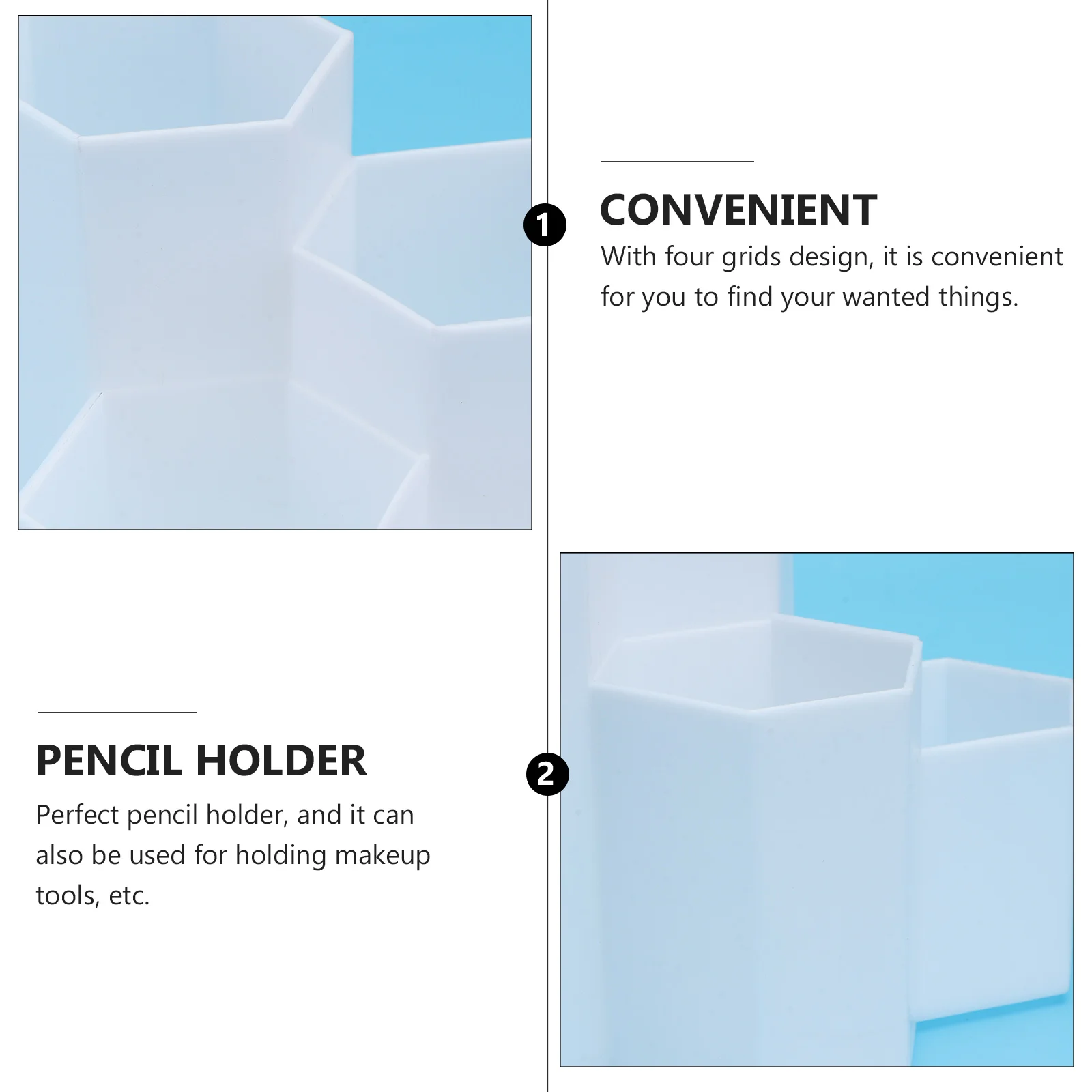 

1Pcs Hexagonal Pencil Pot Desktop Organizer Makeup Tool Storage Box Stationery Holder Pen Holder Makeup Tools Container