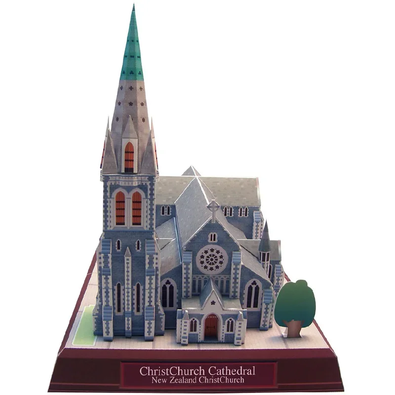 New Zealand Christ Church Cathedral 3D Paper Model House Papercraft DIY Art Origami Building Teens Adult Craft Toys QD-180