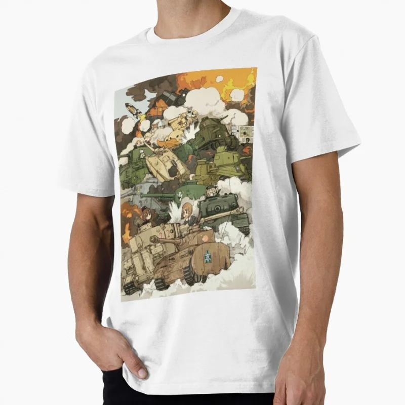 

Girls und panzer Heavy Machine Gun Arcade Gift T shirt Full Army Shooting War Game Graphic clothes All size Tops cartoon Tee