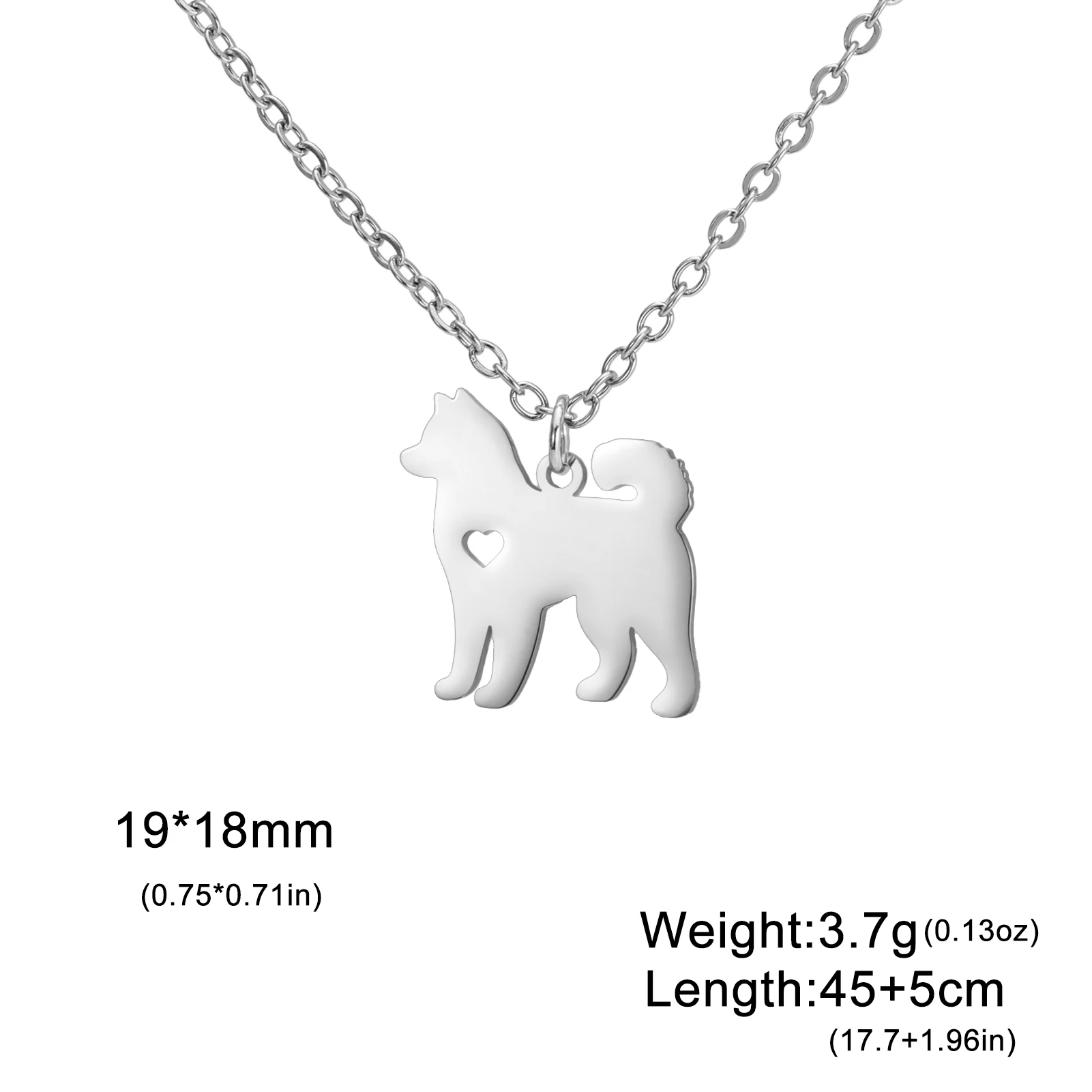 Fishhook Samoyed Dog Necklace Gift for Woman Men Kid Child Puppy Pendant Stainless Steel Chain Jewelry Accessories