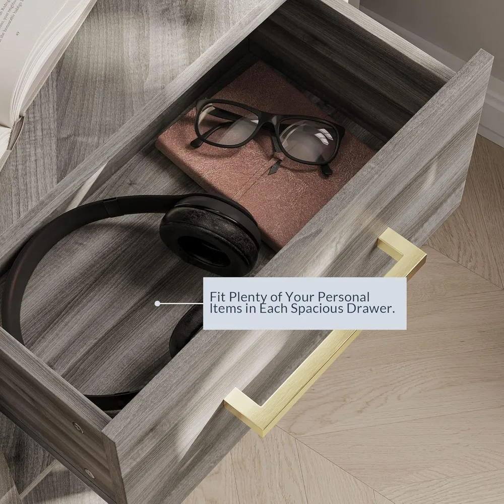 خزانة زاوية مع منفذ USB فائق السرعة A/C، وطاولة زاوية مع درجين للتخزين و10 أرفف #5