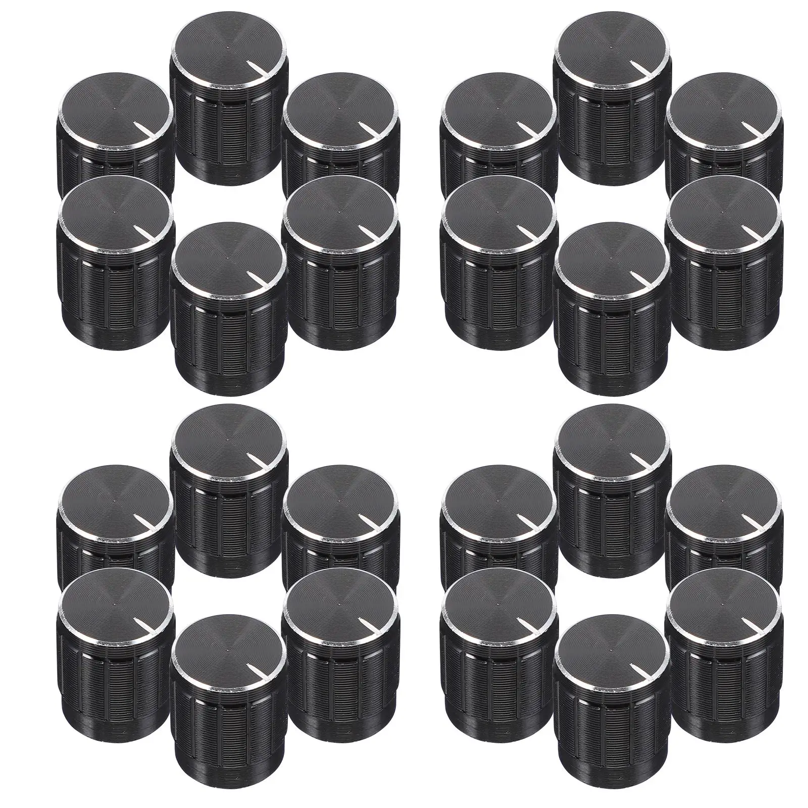 

24Pcs Potentiometer Knob Insert Shaft Potentiometer Volume Control Knobs (Black)