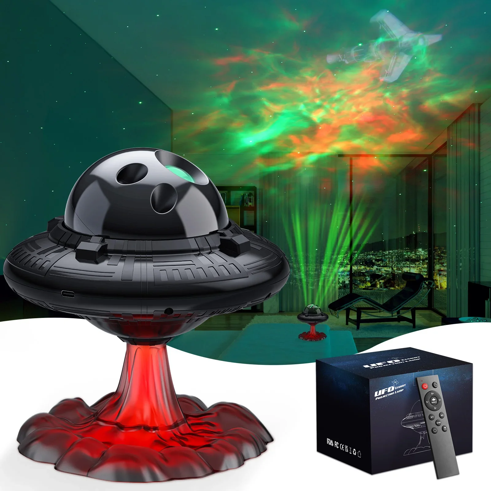 

Galaxy Projector Lights Remote Control UFO Night Light with Timer For Gaming Room Gift For Kids Adults For Bedroom