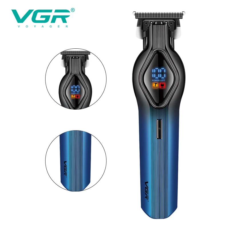 VGR 921 nuova tagliacapelli elettrica transfrontaliera Display digitale LCD parrucchiere incisione speciale tagliacapelli elettrici con testa a olio
