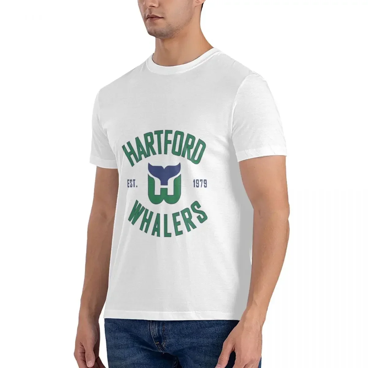 Mens clothing Hartford Whalers CT T-shirt Men Classic Oversized T Shirt Men O-Neck Summer Shirts Tops S-6XL