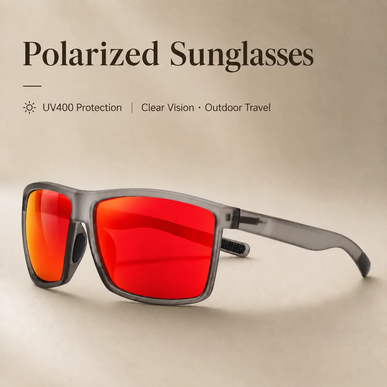 Herren Outdoor Polarisierte Sonnenbrille, Mattierter Rahmen UV400 Gläser für Angeln, Autofahren, Radfahren, Blendschutz Sportbrille – Detail 8