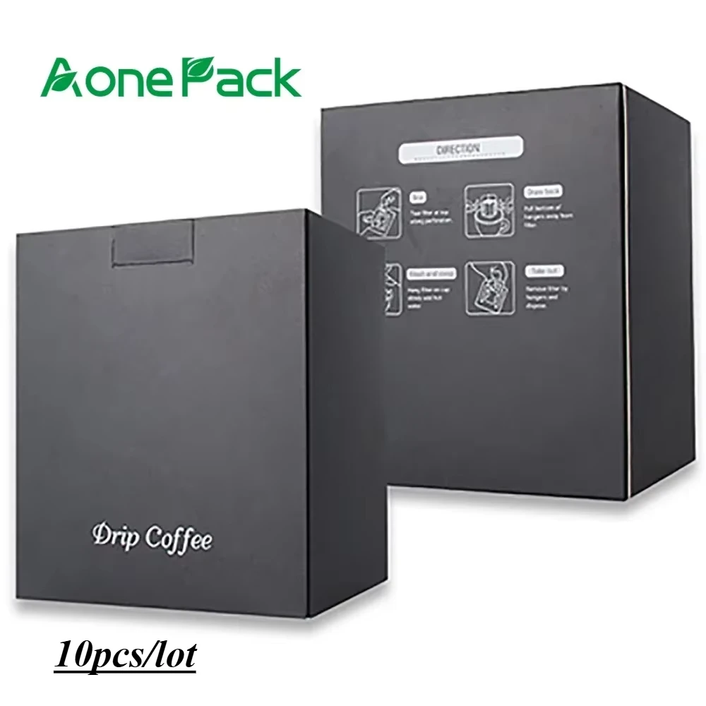 10pcs White/Black/Brown Box For Drip Coffee Filter Bag Outer Tea Sachet And Drip Coffee Bag Paperboard Package Boxes