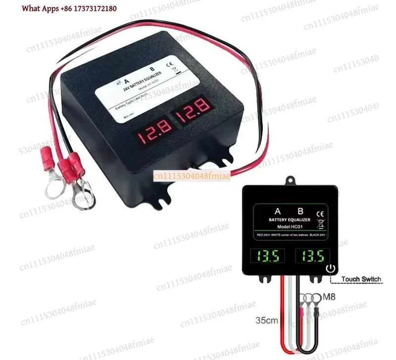 2Pcs 12V HC01 LCD LED Battery Balancer Switch Voltage Balance Lead Acid Battery Parallel Series Connection Electronic Parts