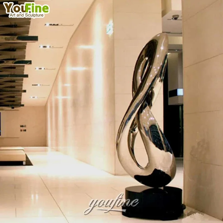 Custom Size Modern Metal Indoor Sculpture Abstract Stainless Steel Statue