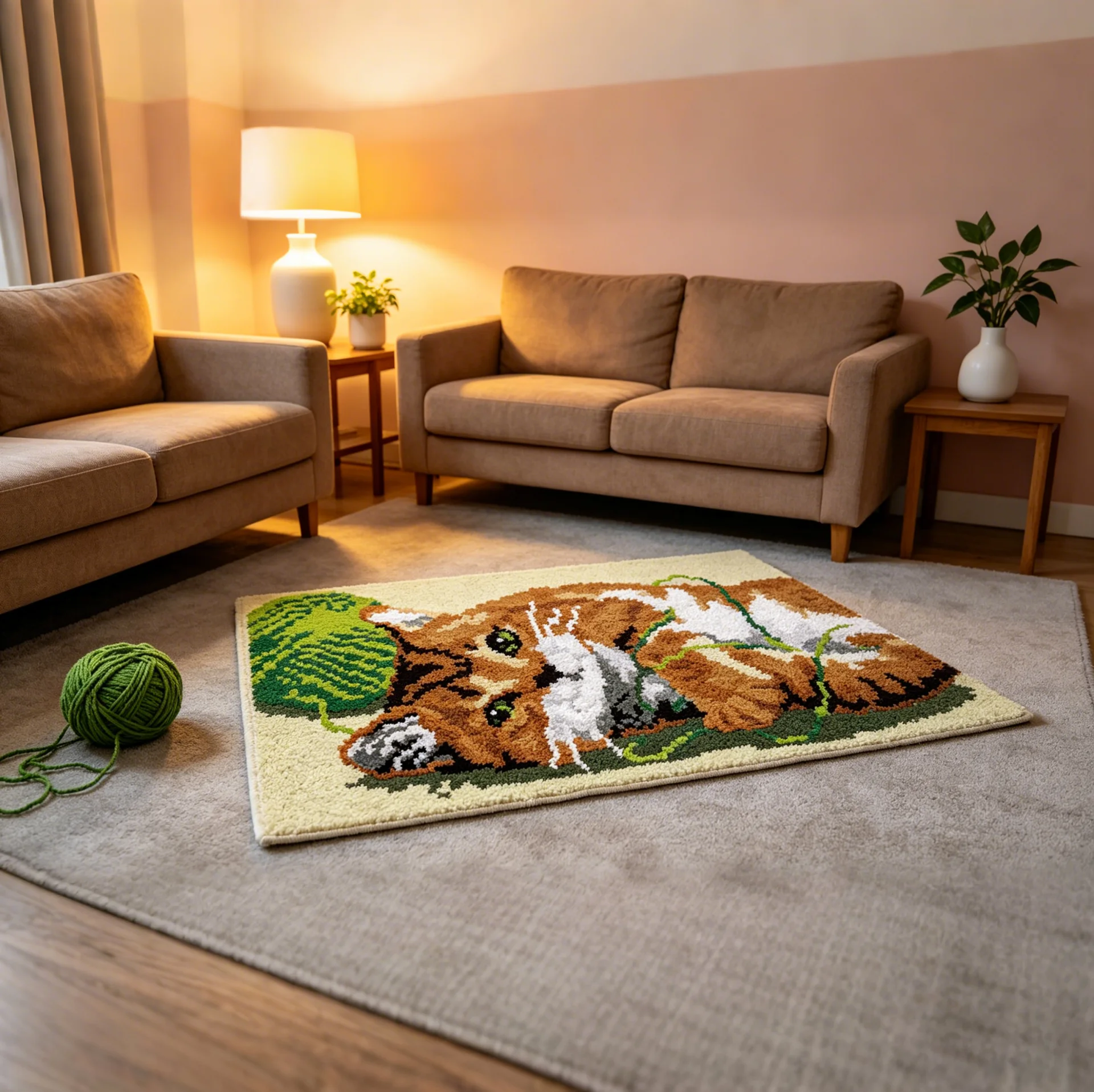 

Cat latch hook rugs kits plastic canvas for diy bag carpet set handcraft package making smyrna kussen knooppakket voorbedrukt