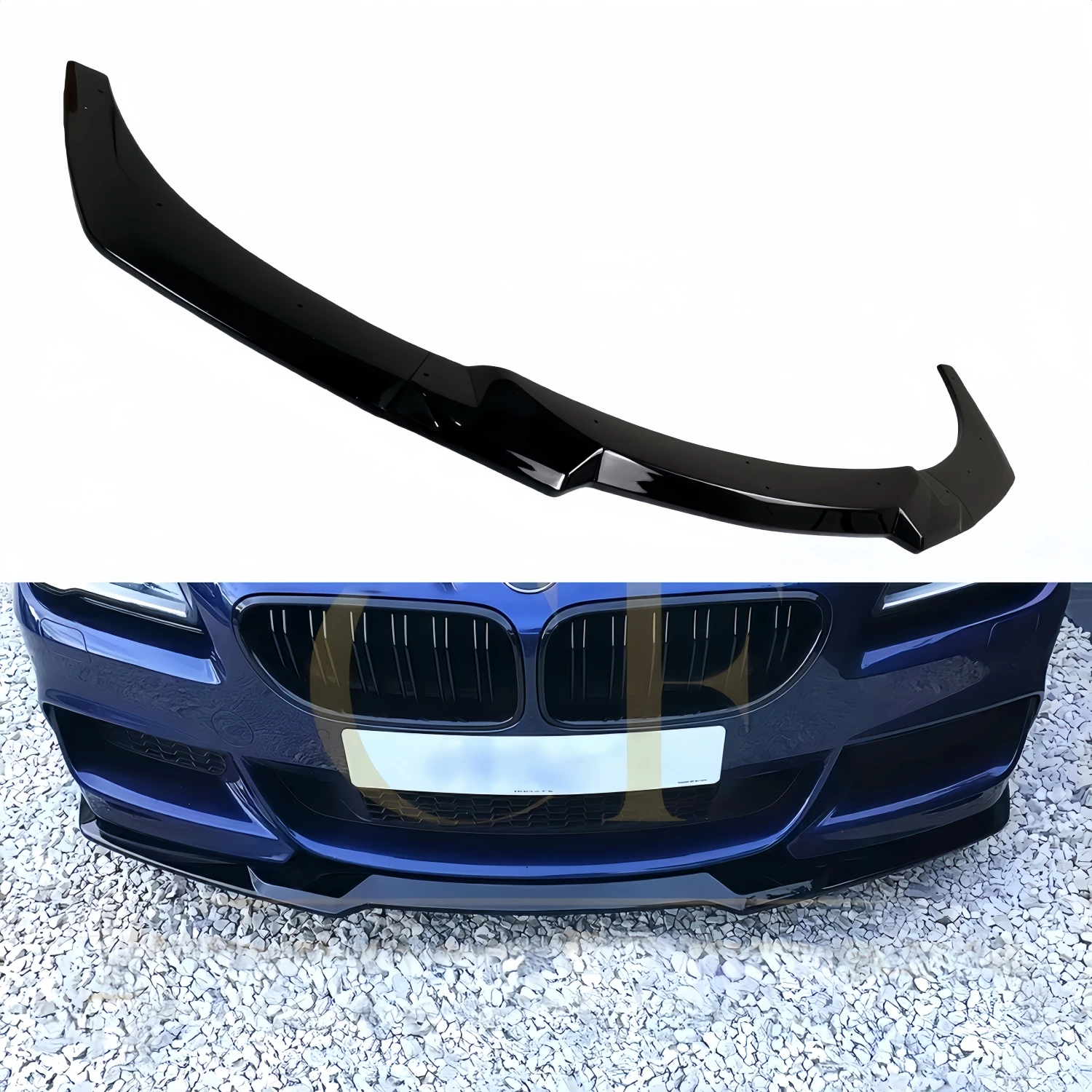 

3Pcs Gloss Black CS Style Front Bumper Lip Splitter For BMW 6 Series F06 F12 F13 640i 650i 640d M Sport 2012-2018 Tuning Bodykit