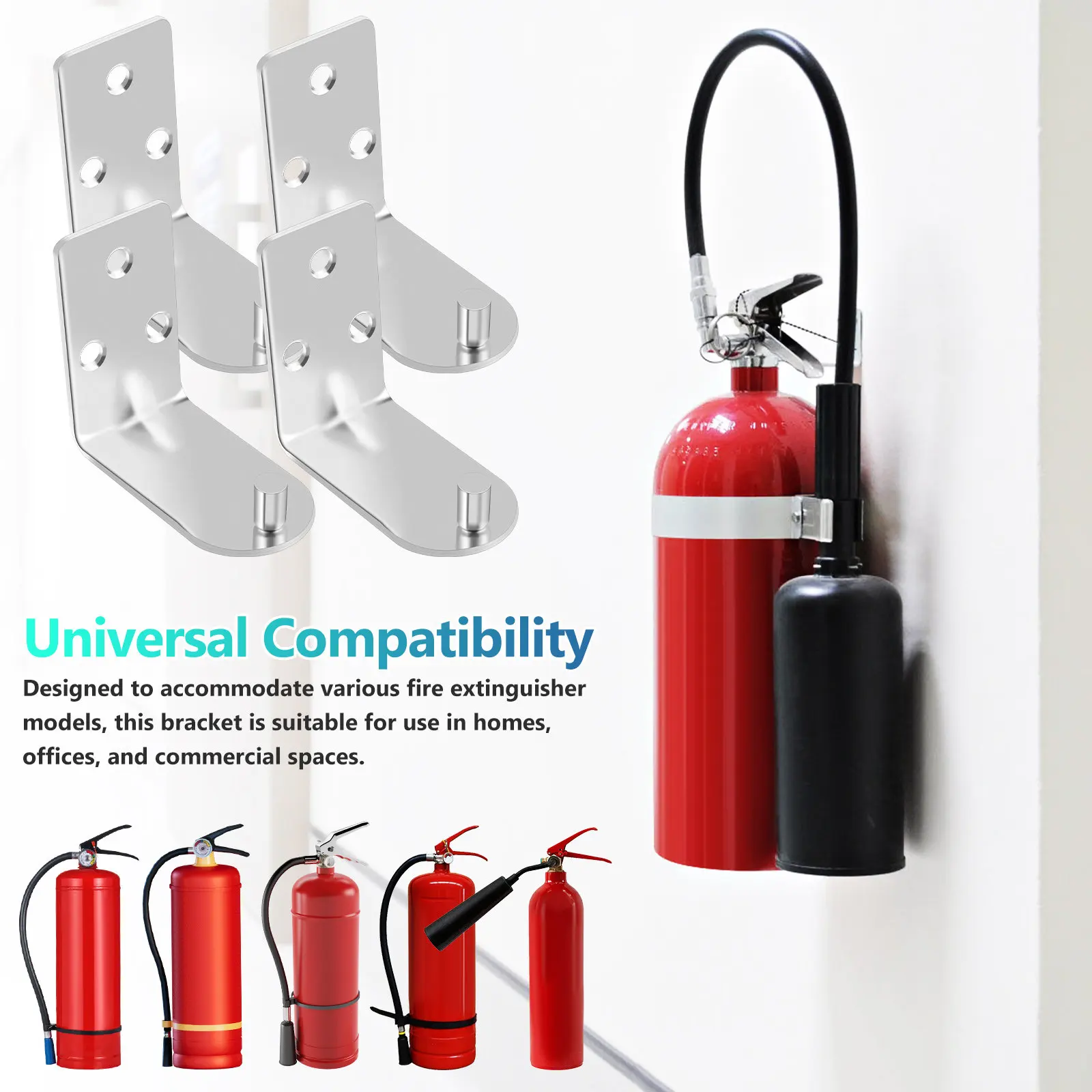 

4Pcs Extinguishers Rack Fire Extinguishers Bracket Wall Mount Hanger Hooks Iron Fire Extinguishers Hook for Car Interior Storage