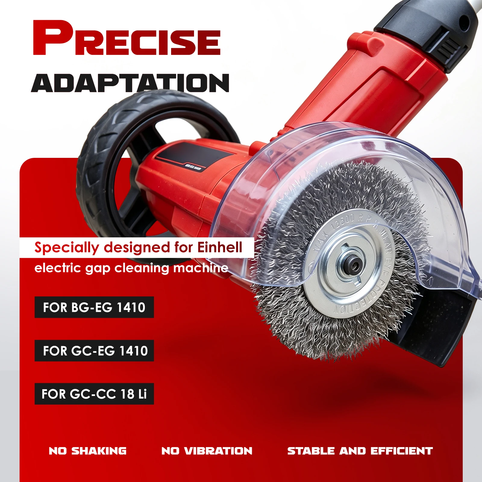 2Pcs Wire Brush Compatible with Electric Crevice Cleaner Steel Replacement Wire Brush Wheel for Stubborn Ground Weed Removal