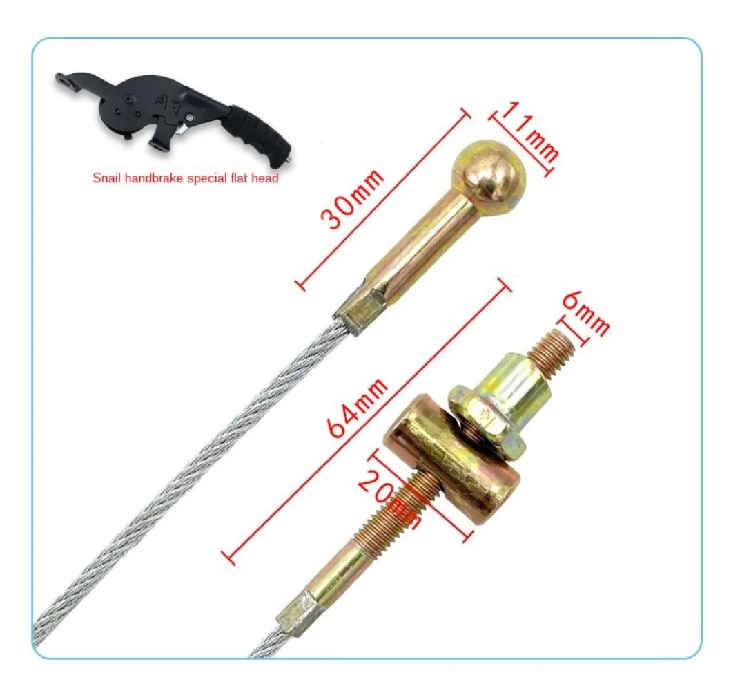 Brake Line+brake Handle=1set for Electric Handbrake Assembly Thickening Four Wheeler Delivery Motorcycle Tricycle Retro Handle