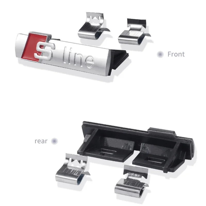 Emblema da grade dianteira para Audi, Decalque do tronco, Acessórios do emblema do carro, Decalque para Audi Sline, A6, C7, S3, 8V, A5, F5, S4, S5,