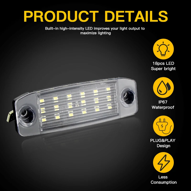 أضواء لوحة ترخيص SMD LED خالية من الأخطاء متوافقة مع كيا بوريغو موهافي أوبيروس أمانتي كارينز FG RP سورينتو XM 2002-2014 #4