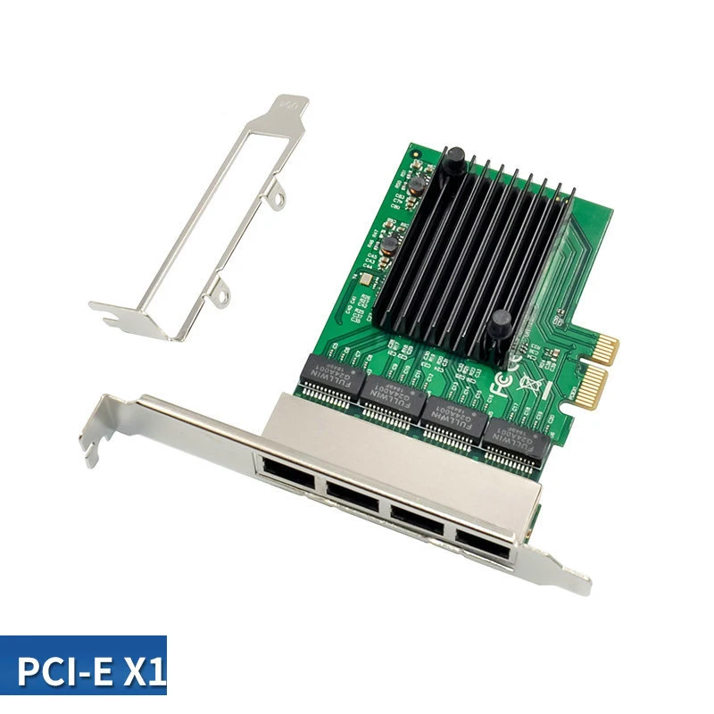 PCIE X1 to 4 Ports 1000Mbps RJ45 Network Card for Computer Server RTL8111F Chip Ethenet Wired LAN Controller Adapter Converter