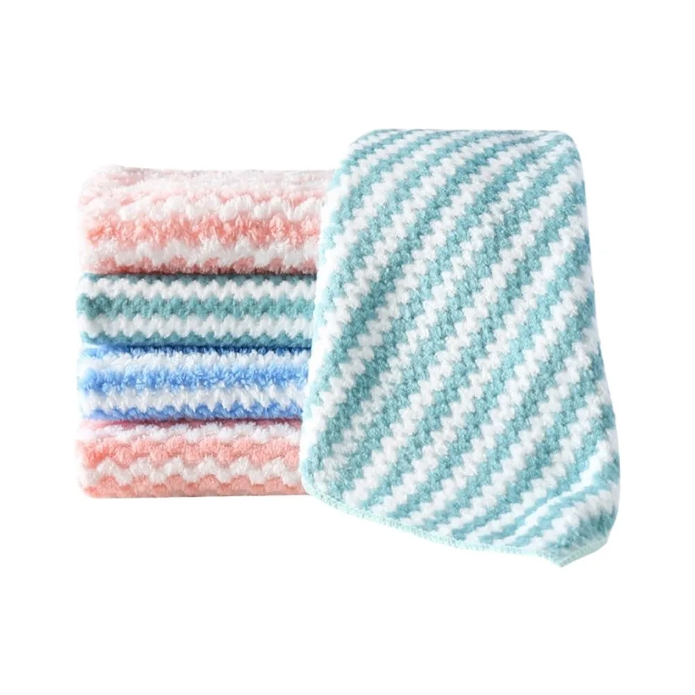 Striped Microfiber Cloth for Effective Dust and Smudge Removal from High Traffic Surfaces Like Mirrors Screens and Glass Doors