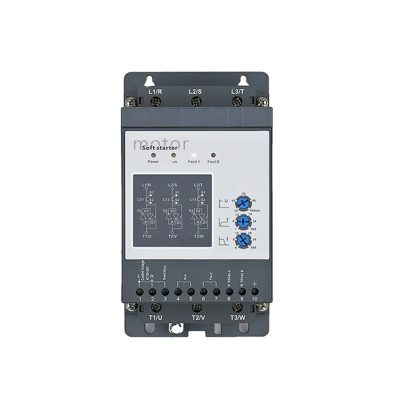 Pump controlling soft starter 220v 0.55kw 3A motor starter with bypass ac contactor 50hz 60hz single phase motor soft start