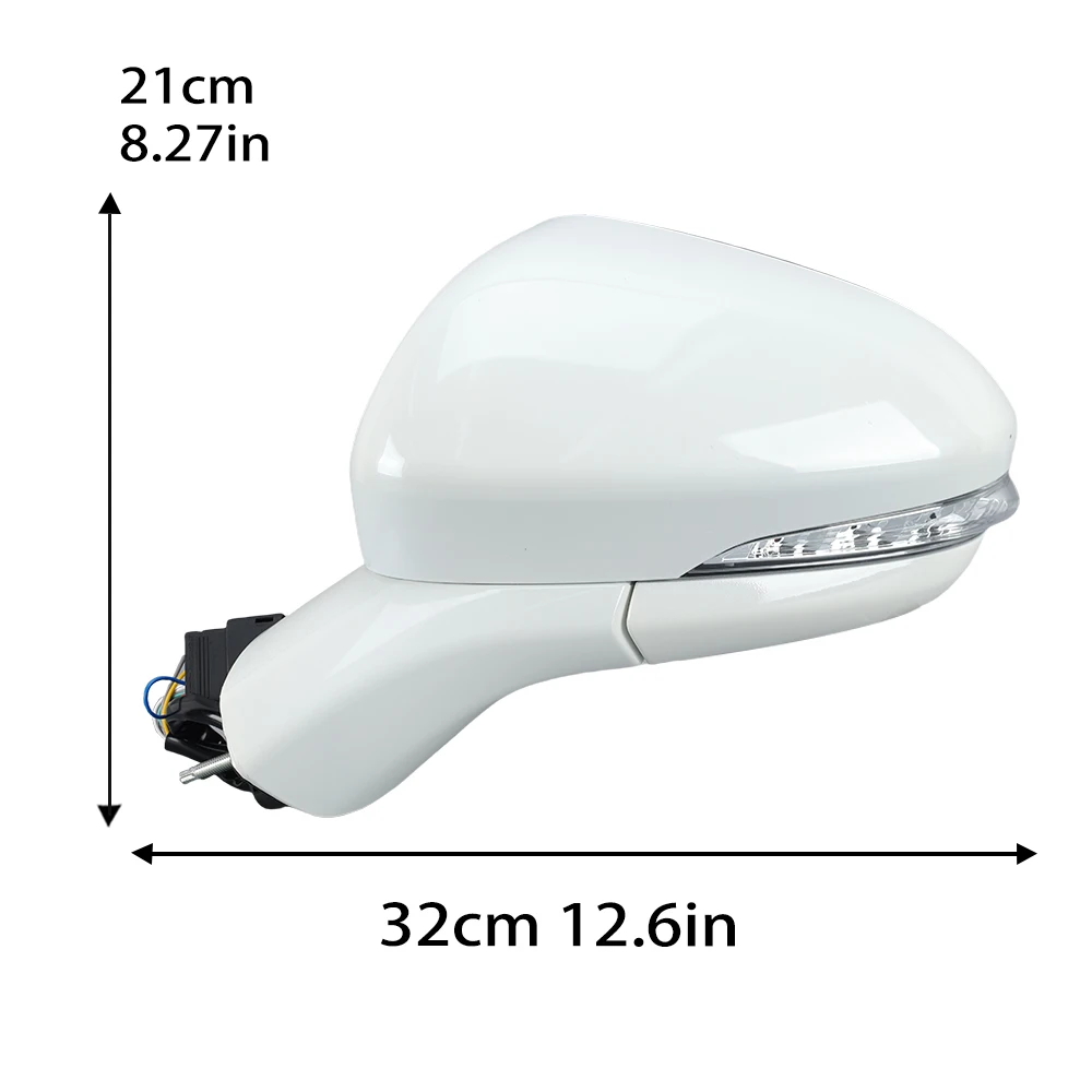 7 Wire Rearview Mirror Assembly For Ford Fusion 2016-2022 US Version Pearl White Manual Folding Side Door Mirror Car Accessories