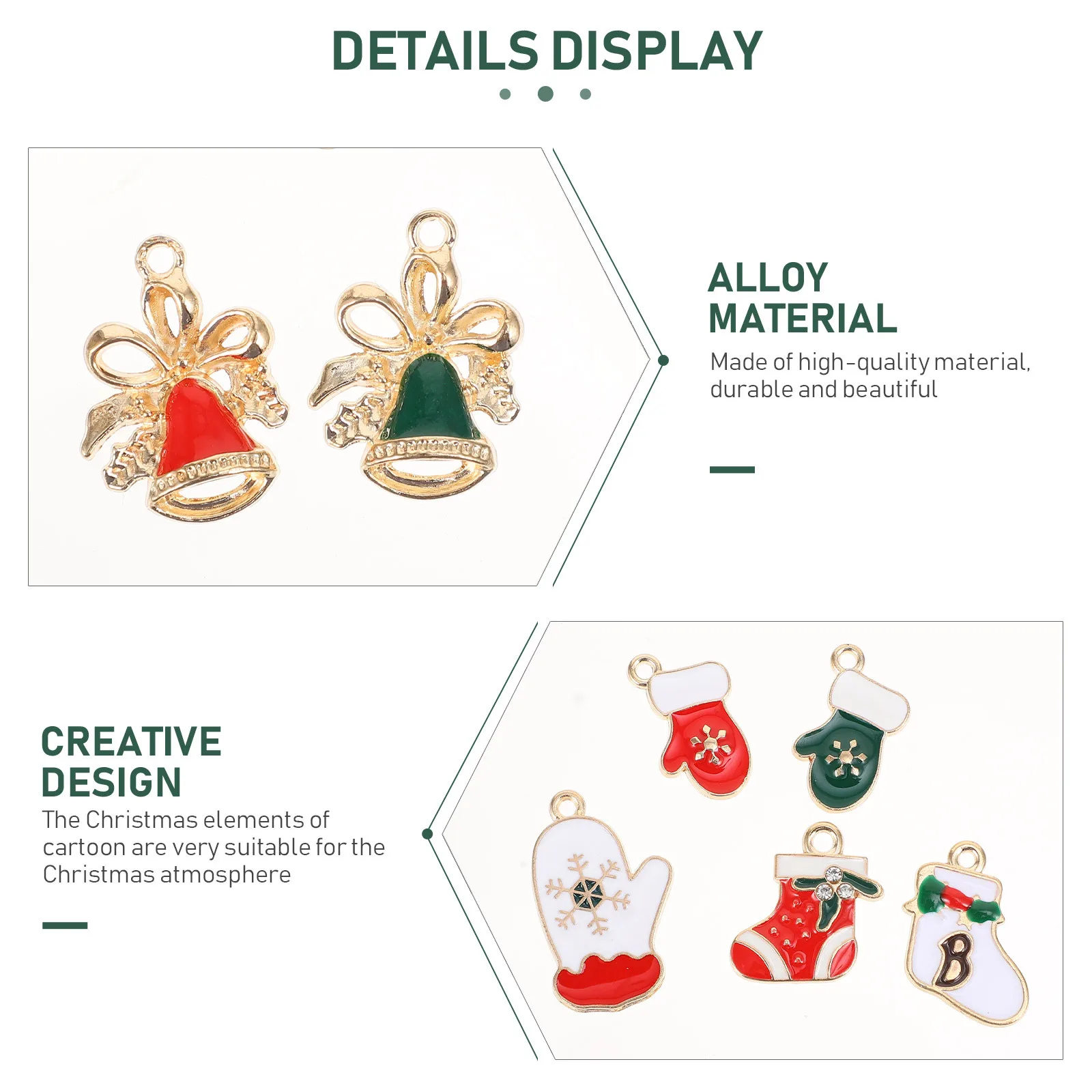 

38Pcs Xmas Design Charm DIY Bracelet Pendants Jewelry Accessories Lovely Pendants for Birthday Party Favors Xmas Design Charm