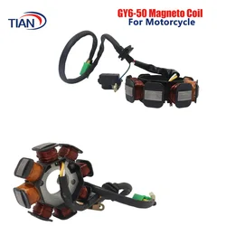 Wilebo GY6 -50 8 Coil Poles 4 Wire DC Magneto Stator For Chinese 139QMB 39QMA Engine Moped Scooter ATV Buggy Go Kart