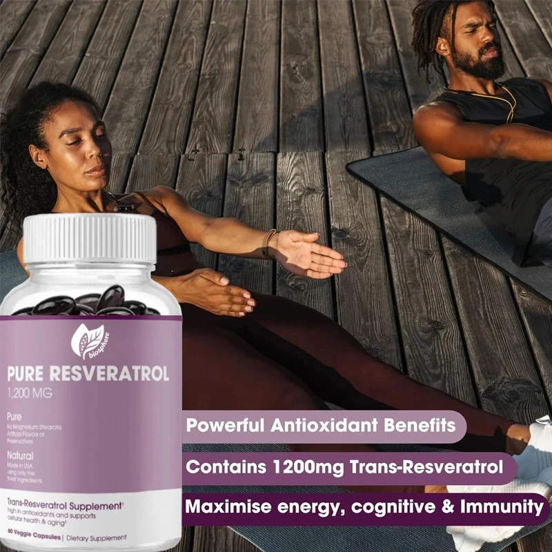 

Pure Trace Nutrients - Pure White Resveratrol - Extra Strength 1200 мг Trans Resveratrol - против старения, иммунитетное здоровье, 60 капсул