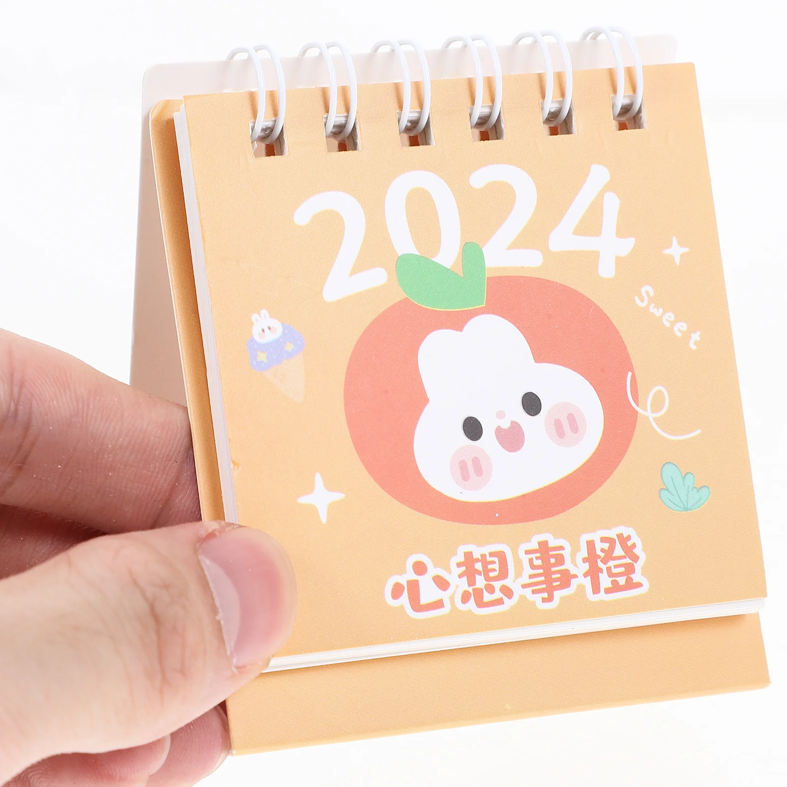 

Mini Desk Calendar 2024 Thick Paper Daily Use Office Standing Calendar Cartoon Style Monthly Planner Home Accessory