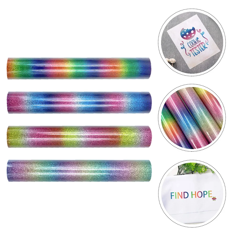 

4Pcs Heat Transfer Lettering Film PVC Durable DIY Transfer Film for Shirt Aprons Caps Bags Garment Craft Supply