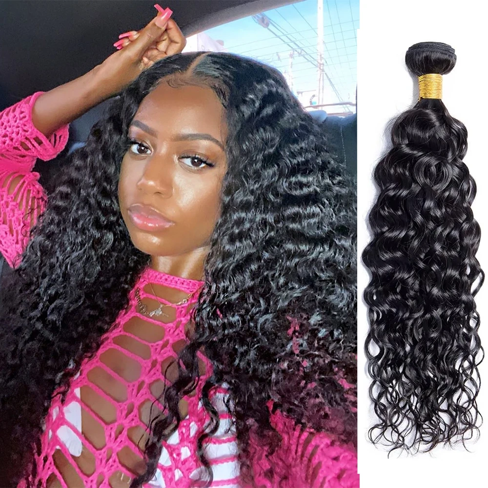 

Sefisha Water Wave Human Hair Bundles Soft And Thick 3 Bundles 100％ Unprocessed Virgin Nature Black Human Hair Extensions