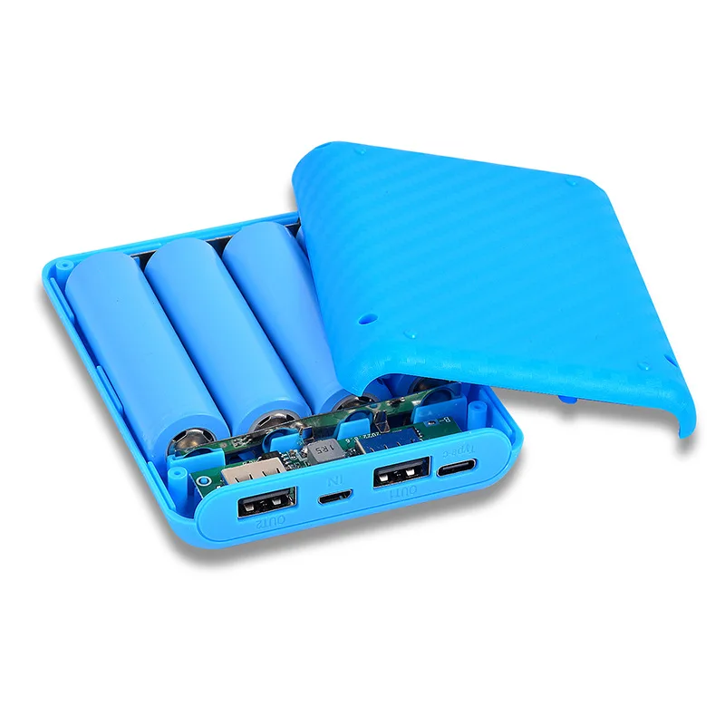 4x 8650 battery Holder case DIY Bank Box Dual USB Ports No Welding Battery Charge Storage Box 5V2.4A