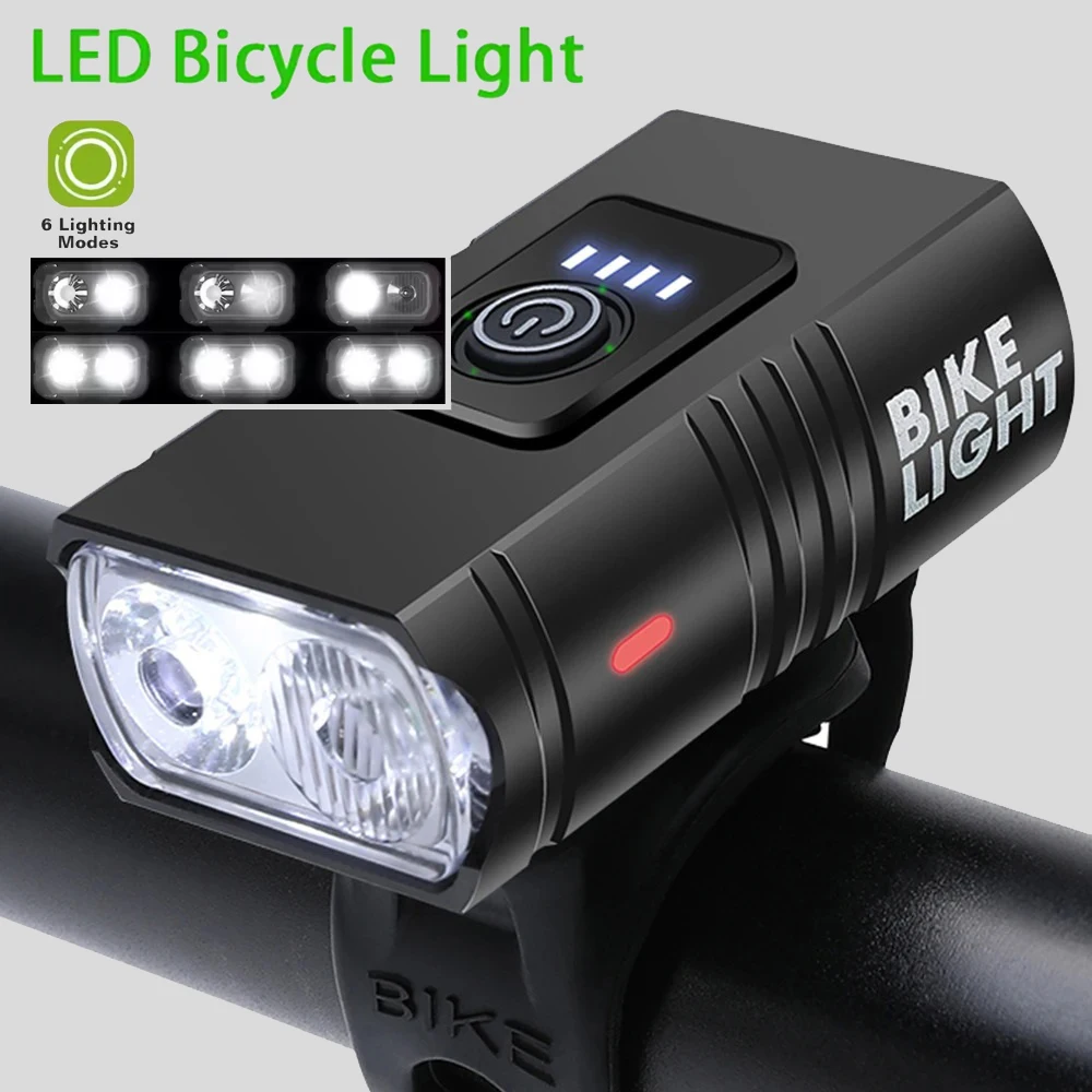 

LED Bike Light USB Rechargeable Bicycle Headlight Bike Front Light Waterproof Cycling Flashlight Outdoor Cycling Accessories
