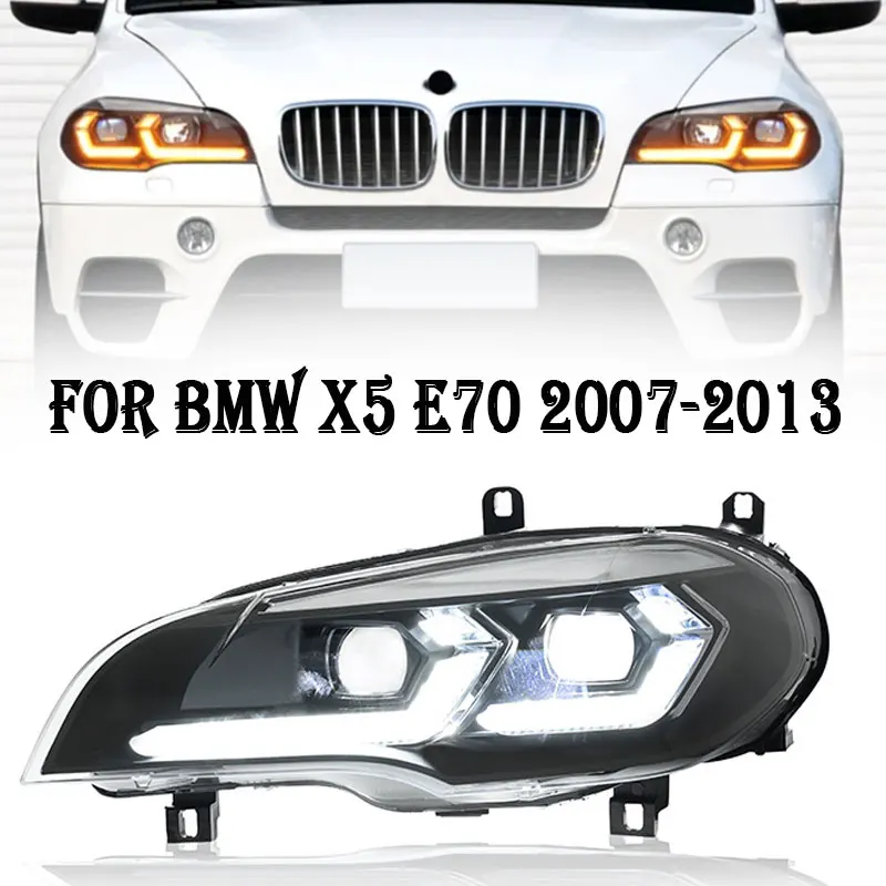 LED Headlights Assembly For BMW X5 E70 2007-2013 Headlights DRL Hella LED Bi Xenon Bulb Fog Lights Car Accessory E70 X6 E71 Head