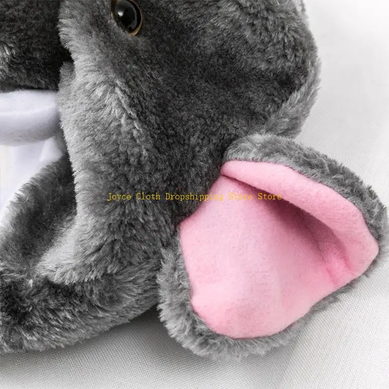 قبعة الفيل القطيفة، قبعة المخلوق المقاومة للرياح، أغطية الرأس، دعائم أداء الوالدين والطفل، 10 أقراص مضغوطة #4