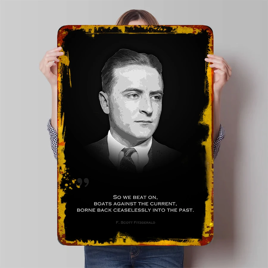 F Scott Fitzgerald O Grande Gatsby Citação Arte Impressão Literária Clássica Tipografia Decoração para Home Office