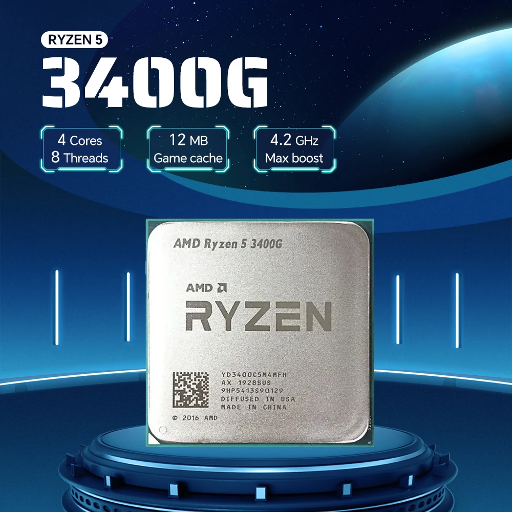 AMD Ryzen 5 3400G 4-Core 8-Thread عرض خاص معالج وحدة المعالجة المركزية الجديد PCIe 3.0 DDR4 TDP 65W R5 3400g المقبس AM4 ولكن بدون مبرد