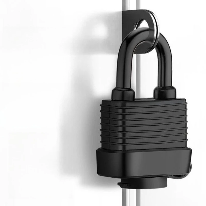 Rubber Coated Padlock Anti Rust Outdoor Security Lock With Dust Cover Keyed Padlock for Gate Shed Luggage Storage Locker