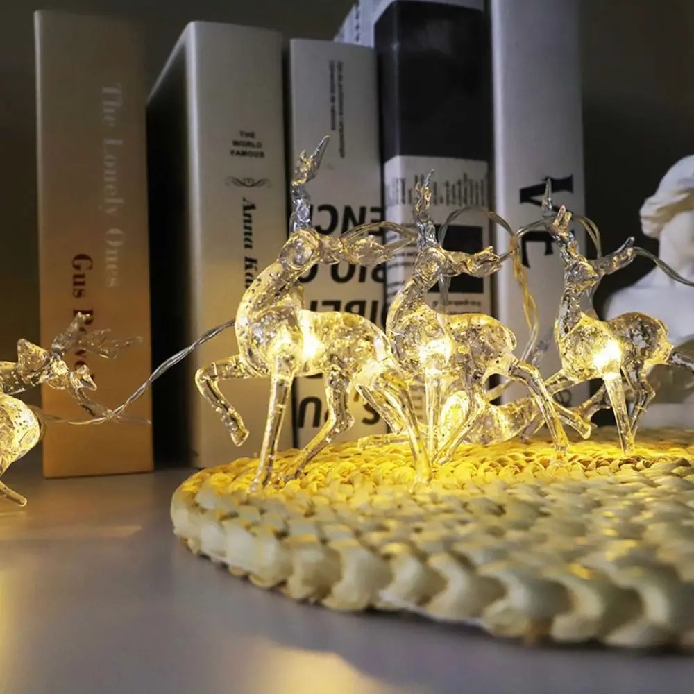 1.5m Length Reindeer String Lights 3D Shape Indoor Use Christmas String Lights Battery Powered LED Lighting