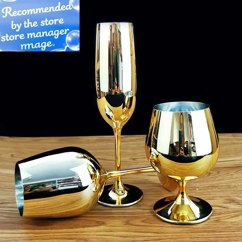 

High Quality Electroplated Gold Glass Cup High Grade Crystal Glass Champagne Mug Drinking Glasses for Drinks Wineglass Wine Cups