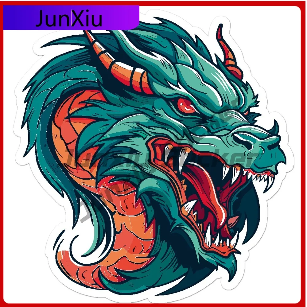 

Dragon Flames Pair Cute Premium Scratch Resistant Stylish Bumper Decal Accessory Waterproof Vinyl Car Laptop Window Auto