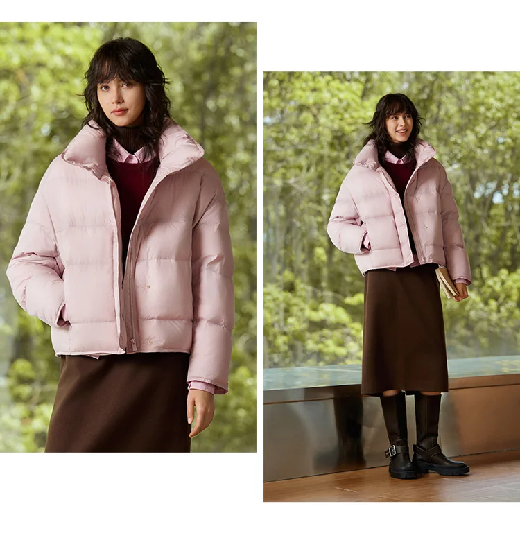 Semir Daunenjacke Damen Winter Pufferjacke mit Gänsedaunenfüllung Wasserdicht Ölabweisend Fleckenresistent 2026 Neu Stehkragen Mantel Damen – Detail 4