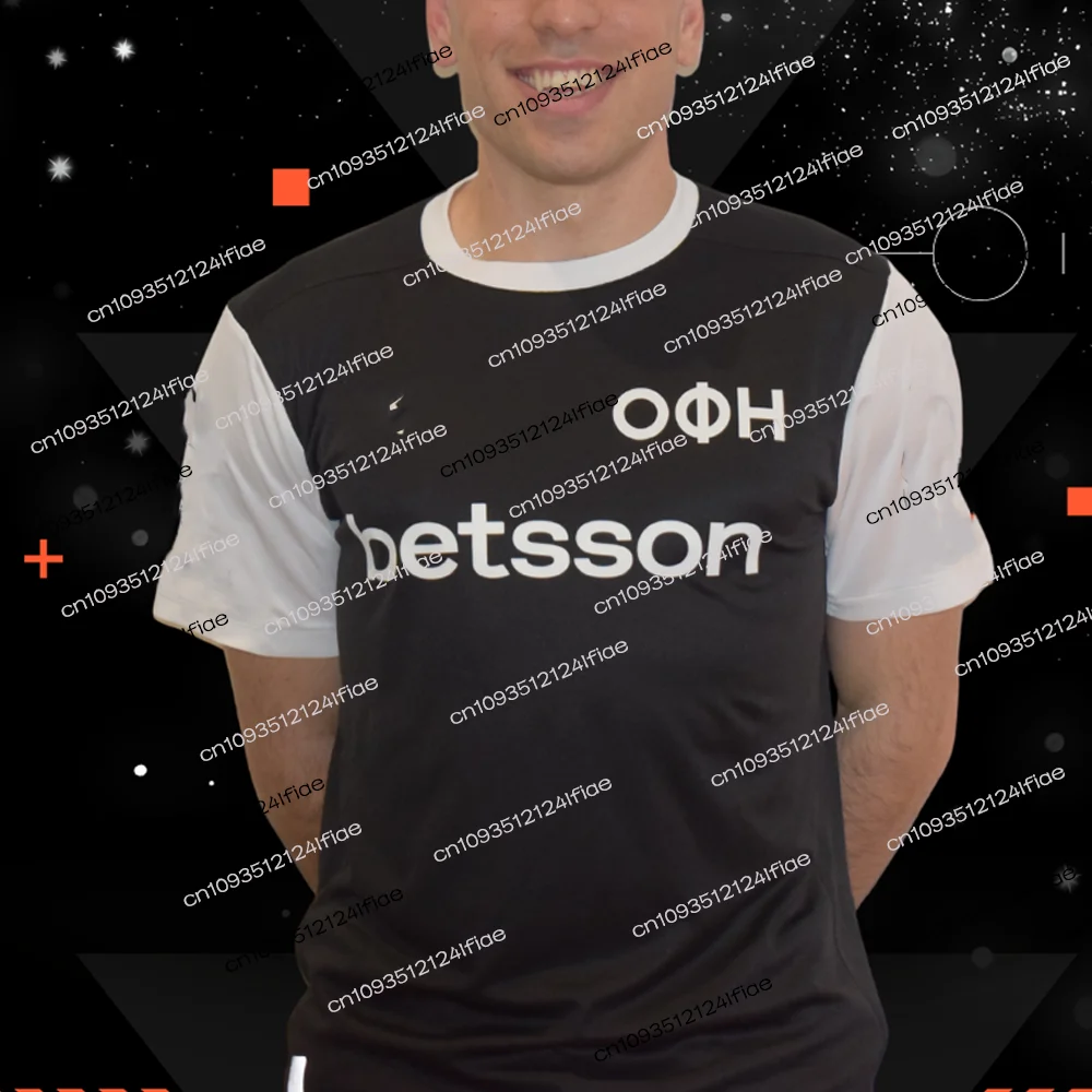 Image of 25/26 Neues Herren-Kurzarm-T-Shirt Sportlich Lässig Schnelltrocknend und Atmungsaktiv Griechisches Vereins-Trikot Modische Freizeitkleidung OFI Kreta