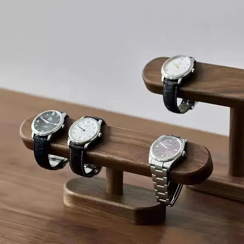 Soporte de madera para relojes, organizador de mostrador, expositor de joyas, madera de nogal