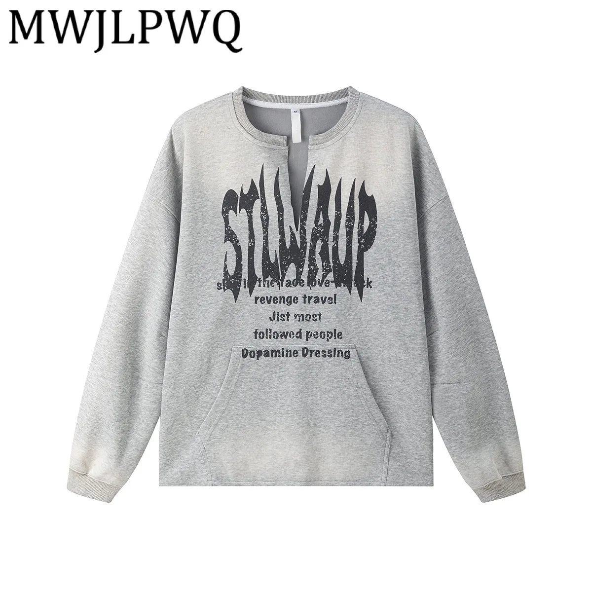 

MWJLPWQ свободный пуловер с американским узором, толстовка, мужская мода, уличные шикарные топы с длинными рукавами, новинка осени 2024, 12574