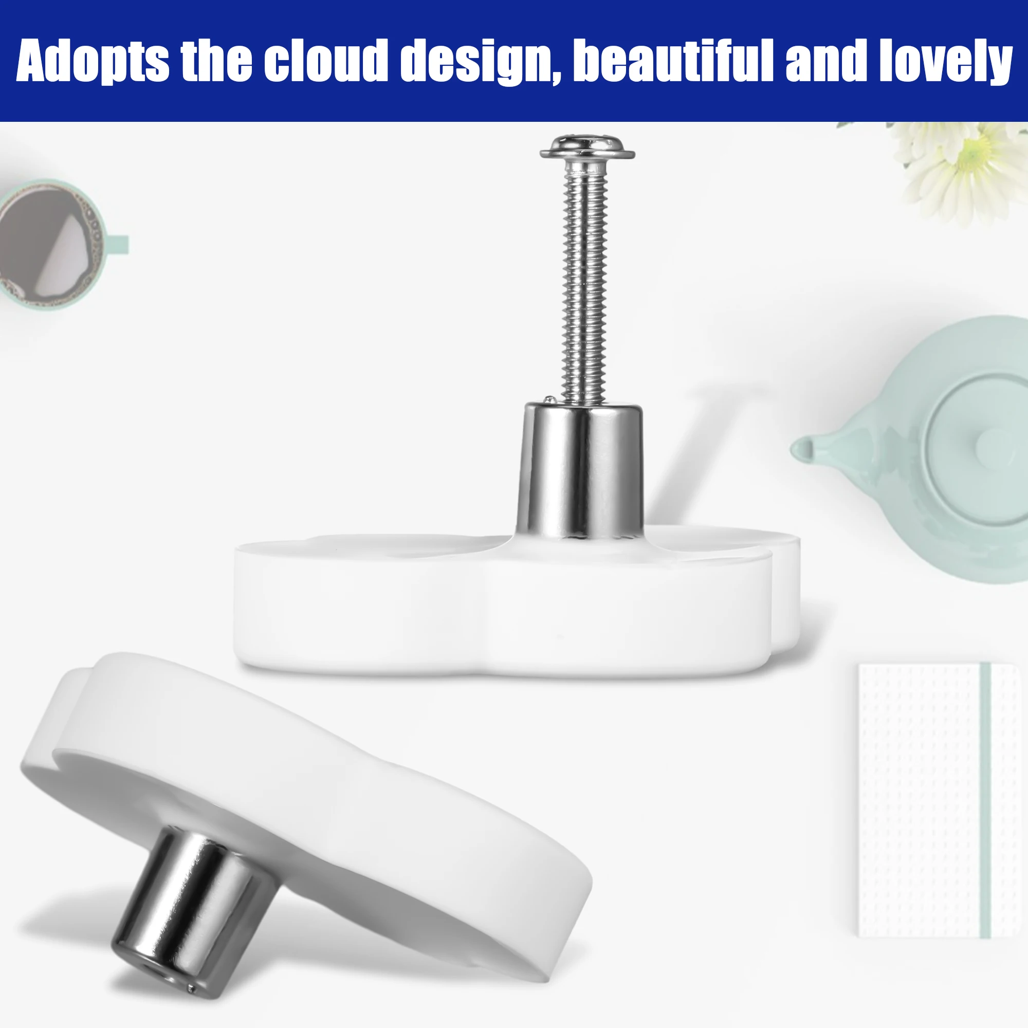 6pcs/set Furniture With Unique Cartoon Cloud Shape Cabinet Knobs Wide Range Of Applications Silicone