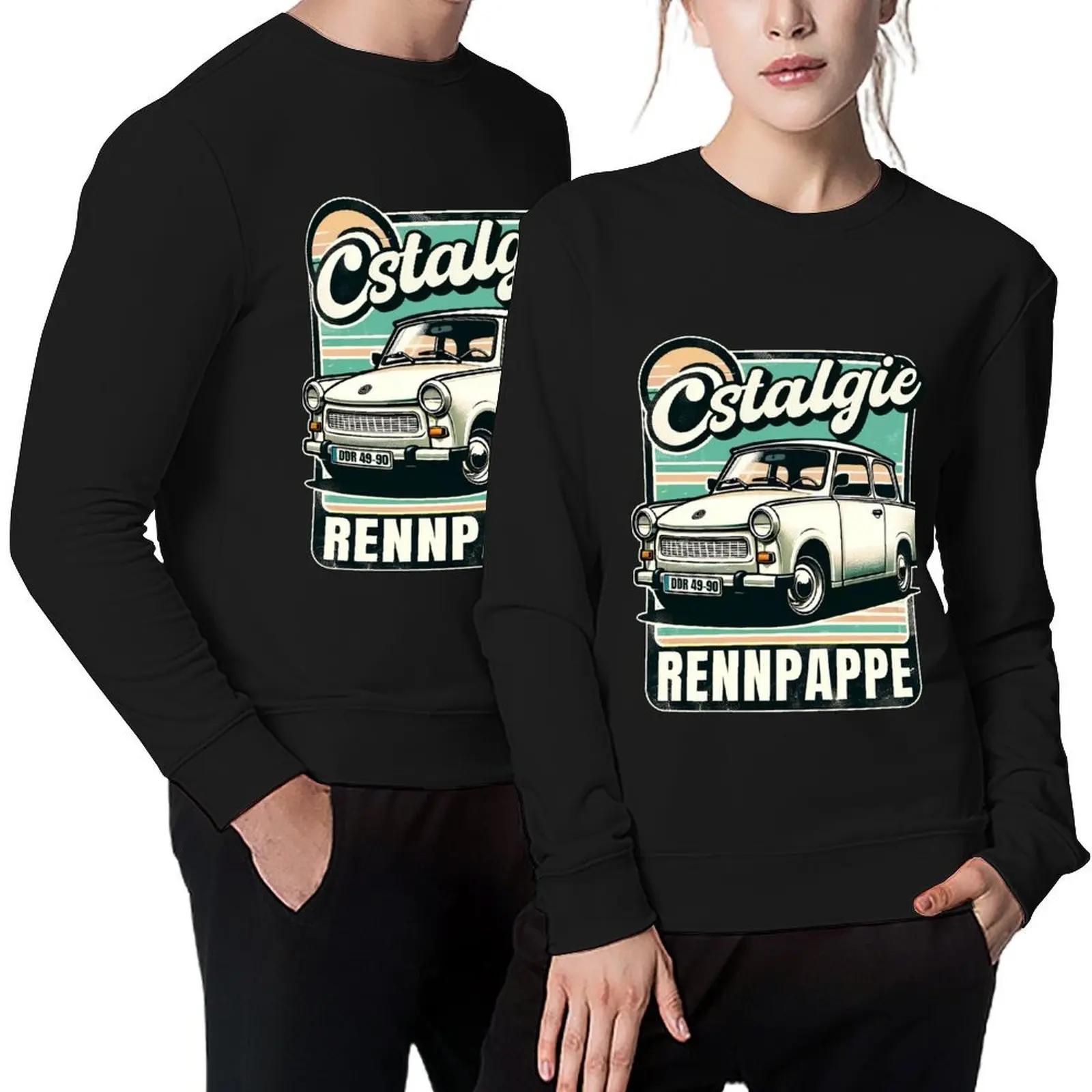 Ostalgie GDR Trabant racing cardboard retro style Pullover men's clothes autumn men wear men's sweat-shirt sweatshirts for men
